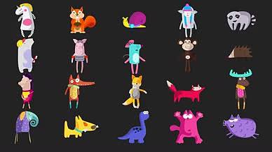 「原创」20种可爱动物卡通合集视频的预览图